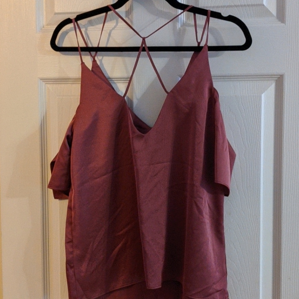 Off the Shoulder Silky Top - Picture 4 of 4